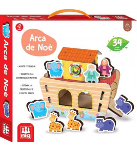 Brinquedo de montar conte historias 3d 25 peças madeira Nig Brinquedos