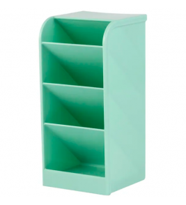 Porta objeto diagonal com 4 divisórias verde pastel Maxcril/Waleu