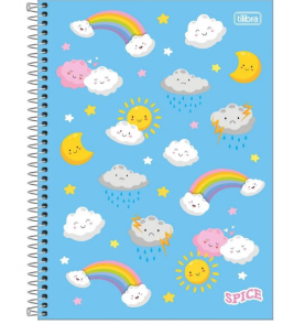 Caderno espiral capa dura 10 matérias 160 folhas spice feminino unid. universitário Tilibra