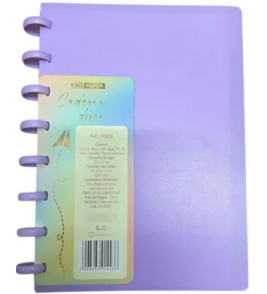 Caderno de disco a4 80 folhas 70g lilás Yins Paper