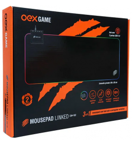Pad mouse gamer linked com rgb/hub+car80x30x03 Oex