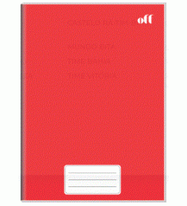 Caderno brochurão capa dura 96 folhas off vermelho  universitário 3b