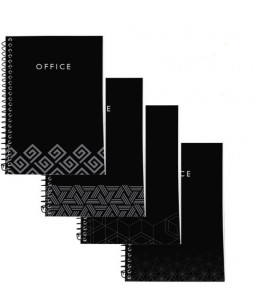 Caderno espiral capa dura 1/4 80 folhas office rascunho Kit