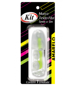 Marcador de texto fita 5mmx3m amarelo Kit