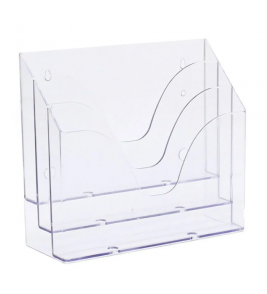 Organizador de documentos triplo dellocolor cristal Dello