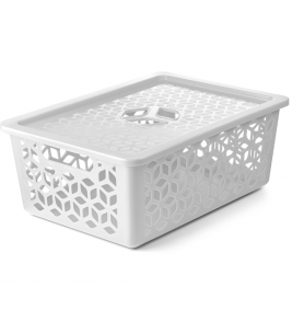 Caixa organizadora 15 litros branca com tampa 16.6x43.6x31.2cm UZ