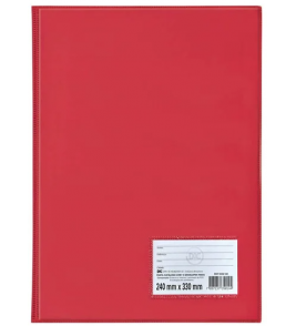 Pasta catálogo oficio com 4 colchete vermelho 10 envelopes Dac