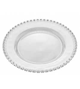 Prato sobremesa cristal coração 20cm Lyor