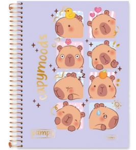 Caderno espiral capa dura 10 matérias 160 folhas pampy Cadersil