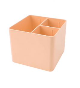 Porta objeto quadrado com 3 divisórias papaya Dello