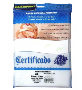 Papel A4 sublimático fosco 100g com 100 folhas Masterprint