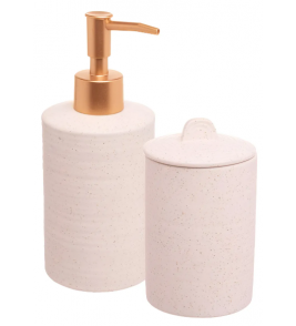 Kit para banheiro cerâmica bege sand com 2 peças Lyor