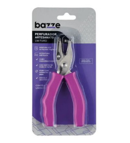Perfurador alicate para 10 folhas com 1 furo metal rosa Bazze