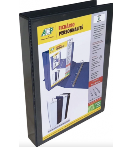 Pasta fichário a4 1712 preto com visor para personalização 2 argolas Chies