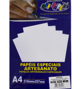 Papel a4 vergê branco 180g 50 folhas Off Paper