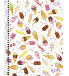 Caderno espiral capa dura 20 matéria 320 folhas spice feminino universitário Tilibra