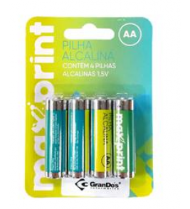 Pilha alcalina max AA 1.5v com 4 MaxPrint