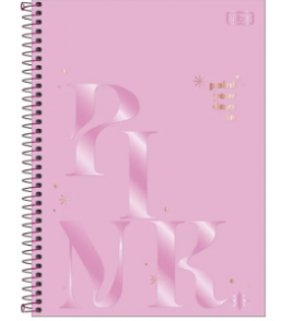 Caderno espiral capa dura 10 matérias 160 folhas love pink universitário Tilbra