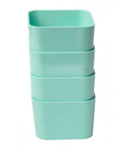 Porta objeto quadrado kit com 4 verde pastel Dello