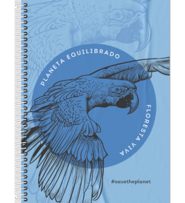 Caderno espiral capa dura 15 matérias 300 folhas save the olanet u 3B