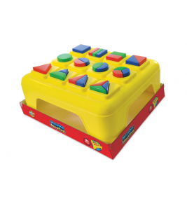 Mesinha educativa plástica amarelo formas 24 peças Ggb Plast