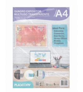 Suporte para aviso a4 transparente quadro multiuso Plascony