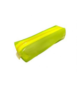 Estojo quadrado plástico transparente lights amarelo neon Acp