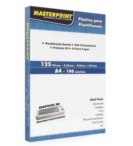 Plástico para plastificação polaseal 220x307mm 125 micras Masterprint