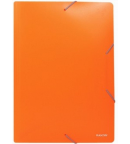 Pasta A4 fina com elástico laranja neon A02N  Plascony