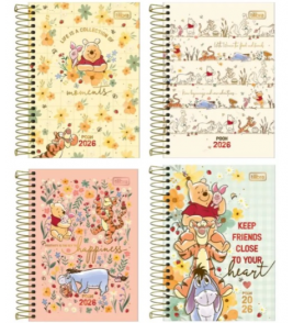 Agenda espiral pooh estampas 176 folhas m5 Tilibra