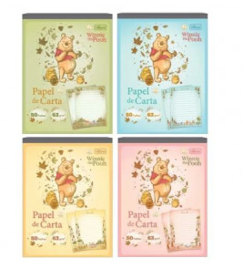 Bloco papel carta decorado pooh 50 folhas Tilibra