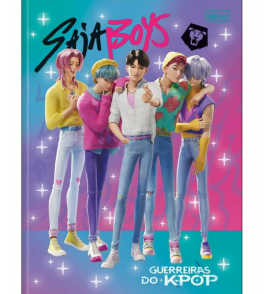 Caderno bruchura universitário capa dura 80 folhas guer do kpop Tilibra