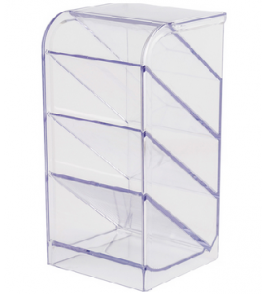 Porta objeto diagonal com 4 divisões cristal Maxcril/Waleu