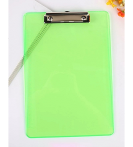 Prancheta acrílico A4 verde neon suporte de metal Kit 