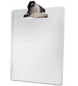 Prancheta acrílico oficio cristal clip metal Dello