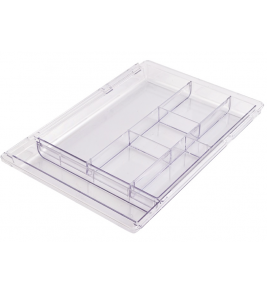 Organizador gavetas retangular retrátil 28.8x20x3cm cristal Maxcril/Waleu