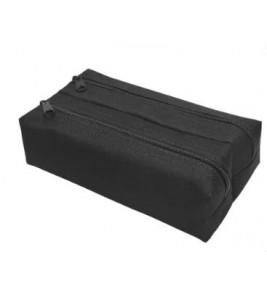 Estojo escolar médio duplo nylon preto Acp