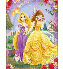 Caderno brochura universitário capa dura 80 folhas princesas Tilibra