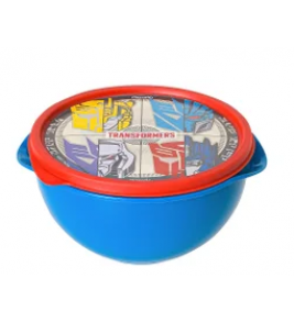 Pote bowl transformer azul com tampa vermelha 250ml Plasvale