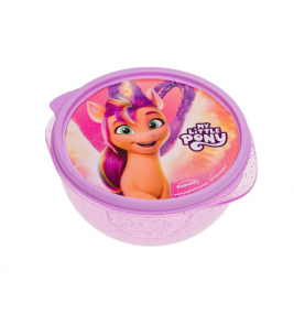 Pote bowl pony gliter lilás com tampa 250ml Plasvale