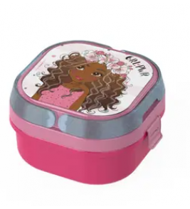Pote marmita quadrado grl pwr rosa azul 0.66l Plasvale