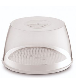 Queijeira plástica branca com tampa cristal Uz