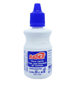 Tinta para carimbeira azul 40ml trincar Radex