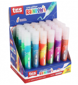 Cola liquida 10ml rainbow com glitter colorida Tris