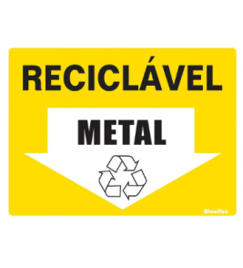 Placa sinalizadora vinil 15x20 (lixo reciclável metal) Sinalize
