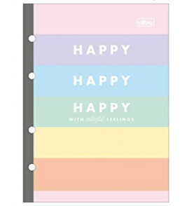 Folhas para fichário tiliflex happy 80 folhas colegial Tilibra
