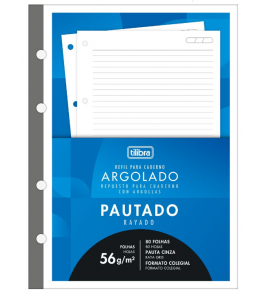 Folhas para fichário tiliflex academie 80 folhas 