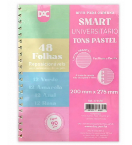  Folhas para caderno smart enjoy universitário 90gr 48 folhas DAC