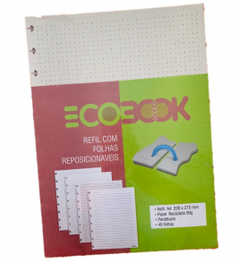 Folhas para caderno de disco médio 90gr branca pontil ADOX