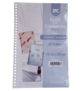 Folhas para caderno butterfly/dreams 75gr 48 folhas DAC